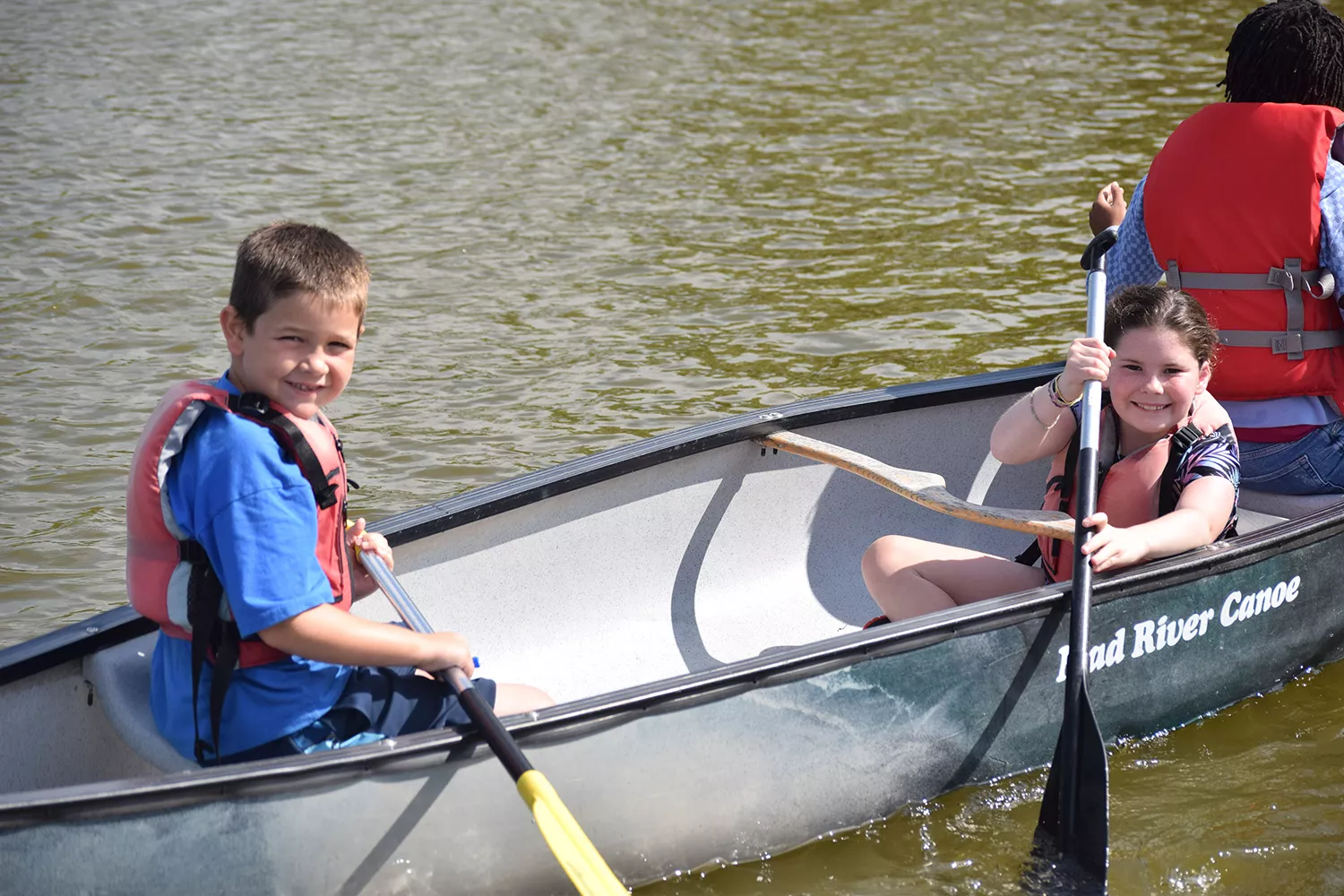 Campers canoeing